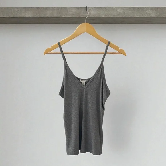 NWOT Grey Ribbed Camisole Cami Top! Large! - Picture 1 of 3